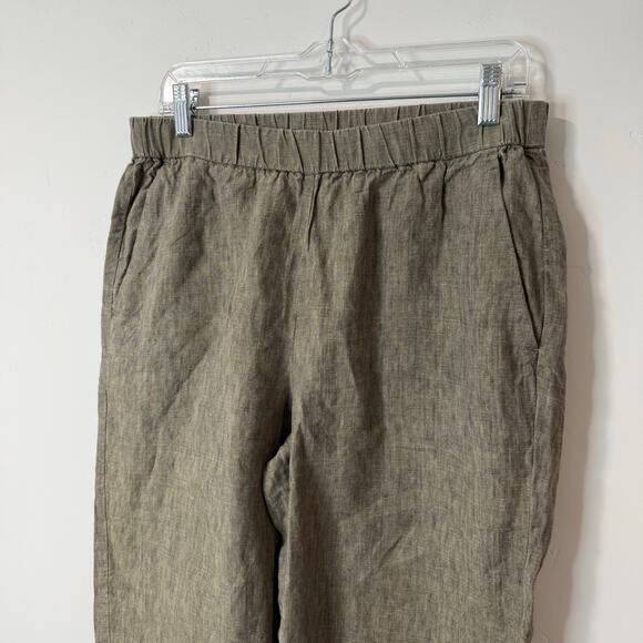 Eileen Fisher Khaki Cropped Pants - Picture 2 of 8